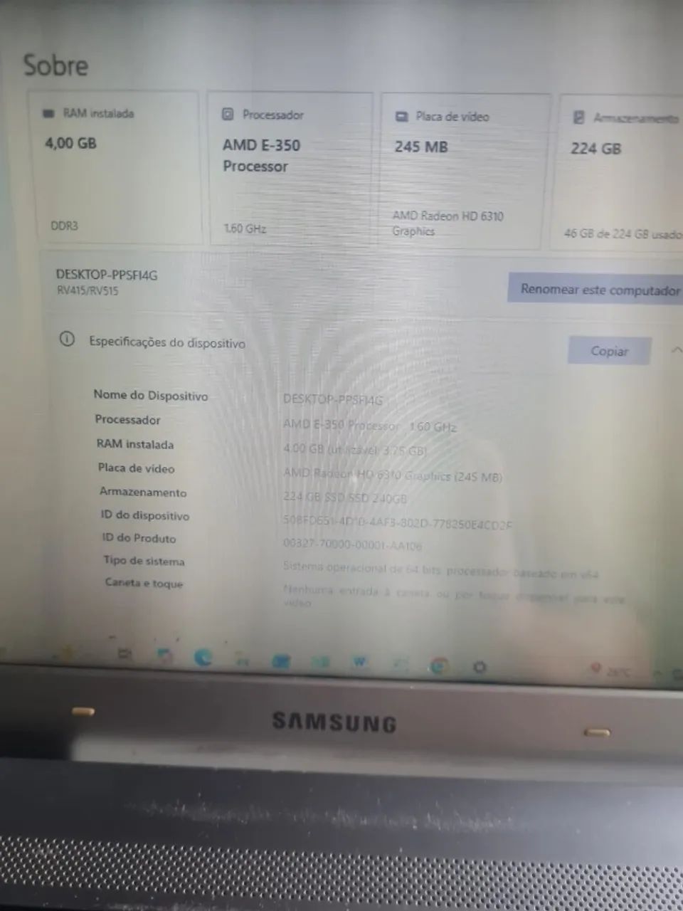 Notebook Samsung  - Foto 2
