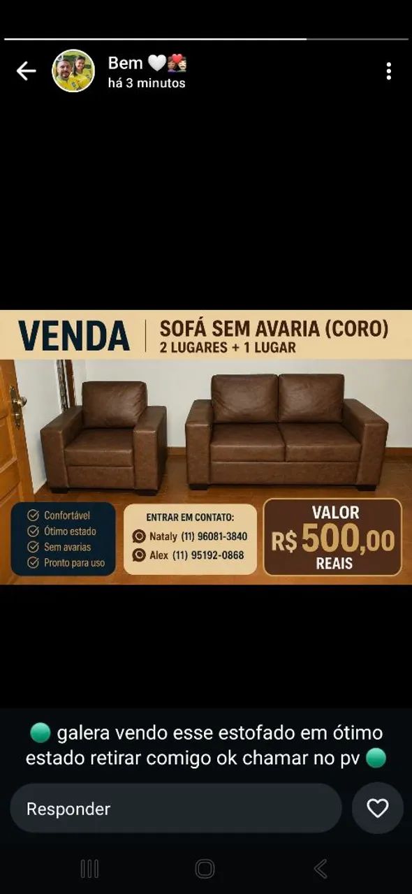 Sofá e poltrona 