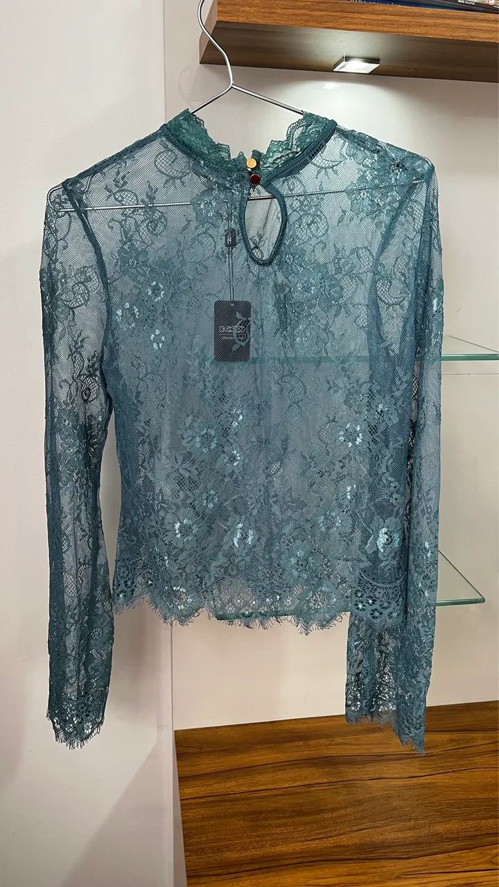 Blusa renda de manga longa - Foto 4