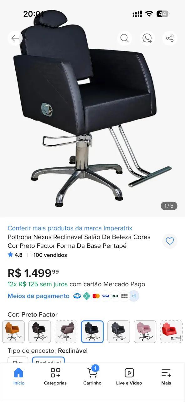 Cadeira salão ou barbearia  - Foto 2