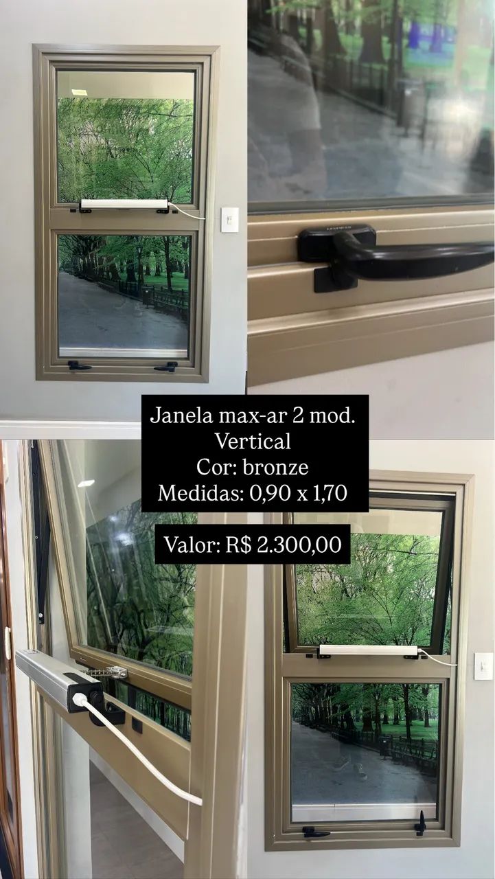 Esquadria de PVC - max-ar dupla BRONZE