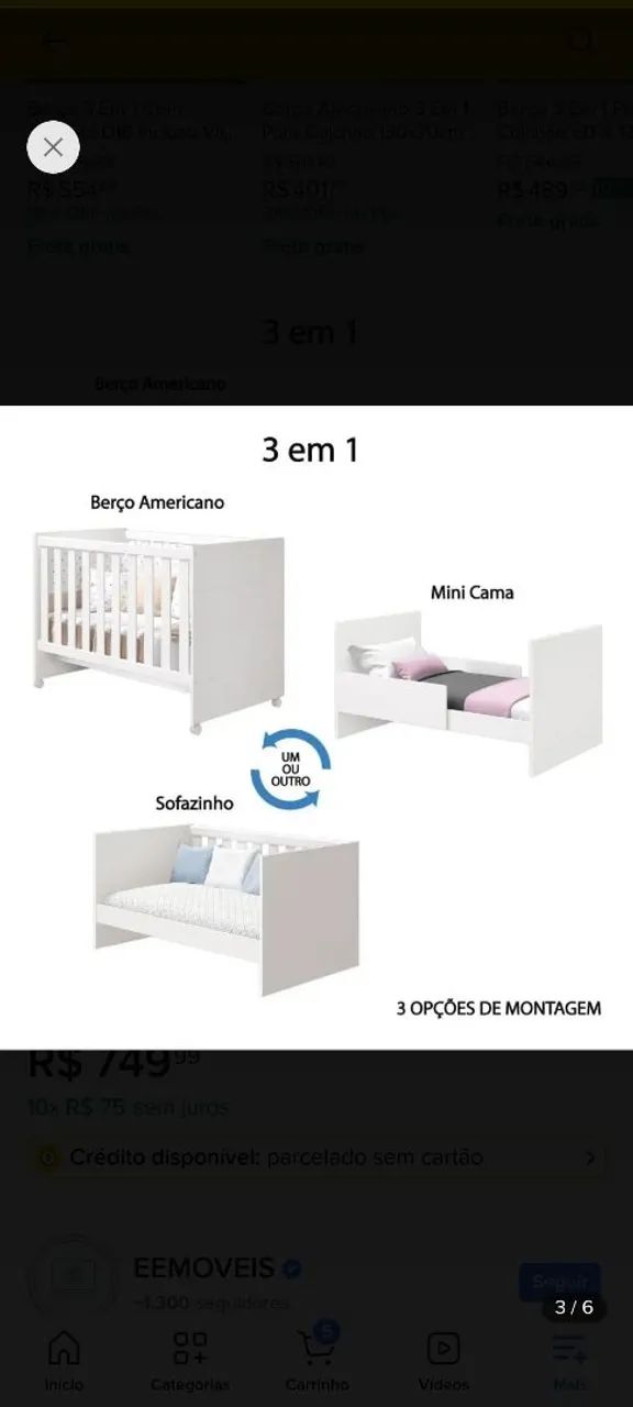 berço 3em1 - Foto 2