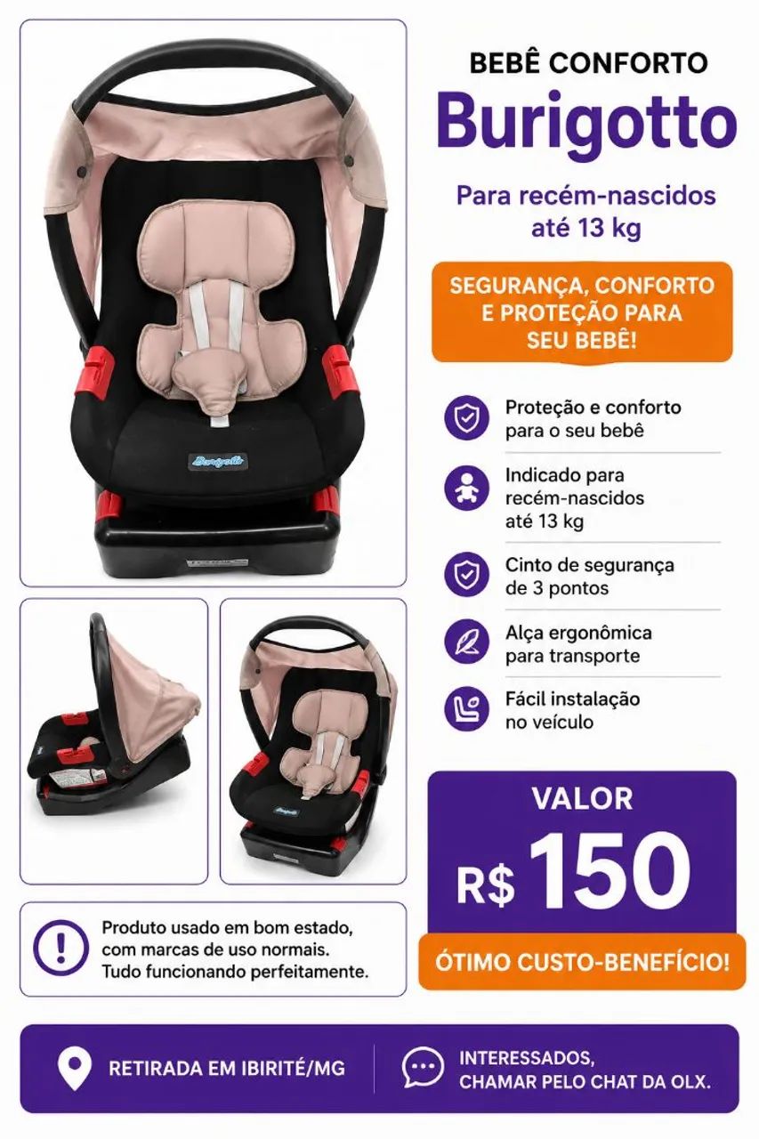 Cadeirinha Burigotto - R$ 150