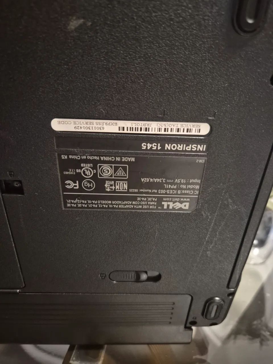 Notebook Dell inspiron 1545