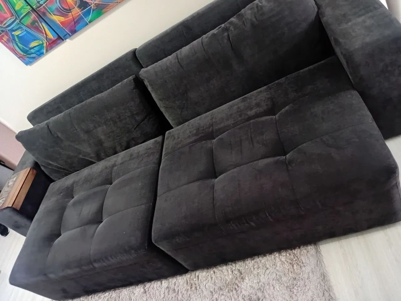 Sofá 3 Lugares Retrátil Tecido Suede - Foto 2