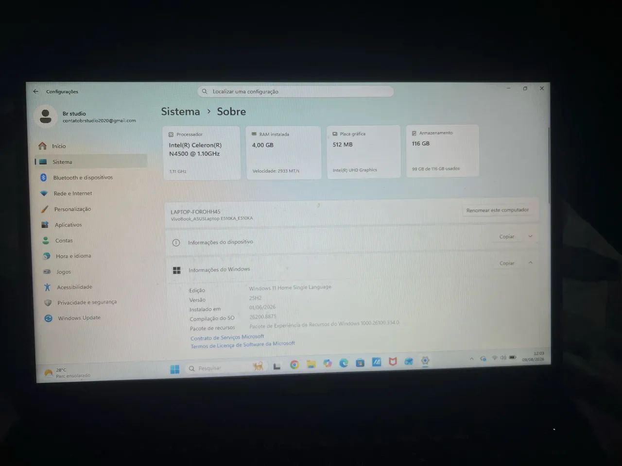 Notebook ASUS E510 2 meses de uso - Foto 2