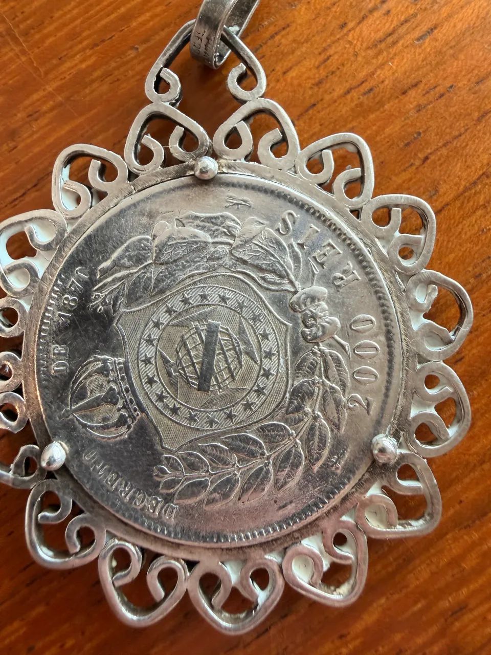 Colar de prata com moeda de prata 1888 - Foto 3