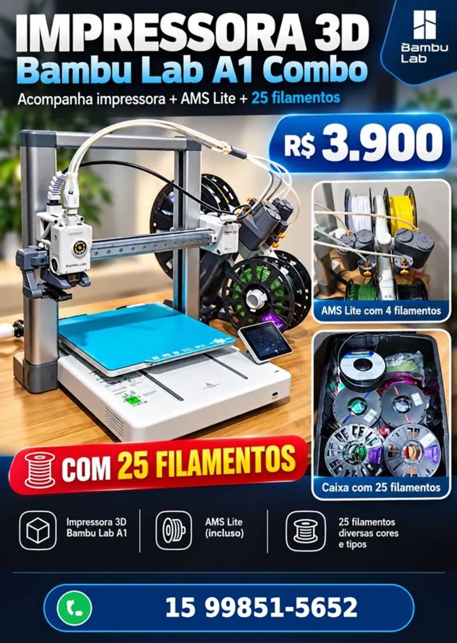 Impressora 3D bambu lab com AMS