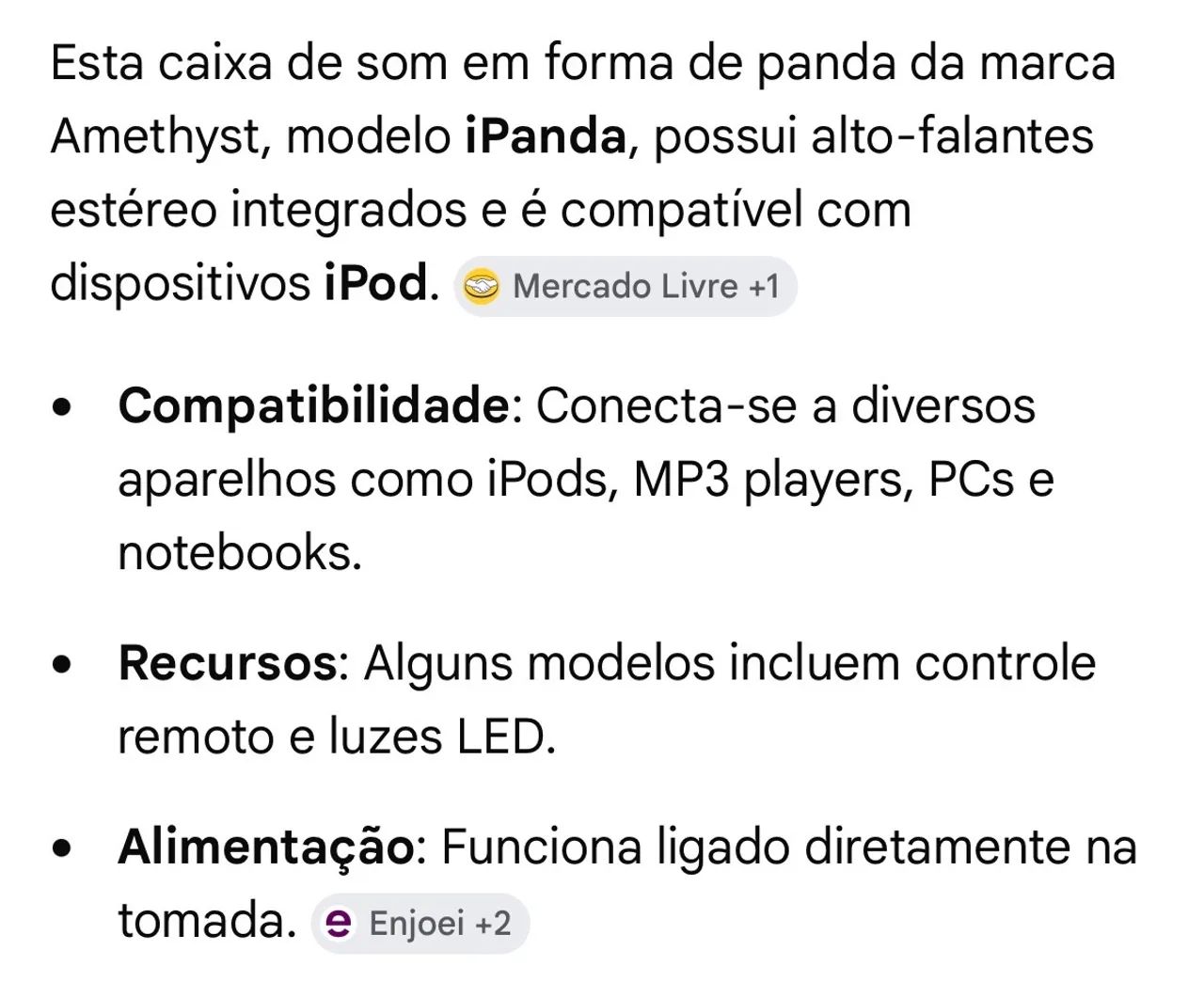 Caixa de som panda