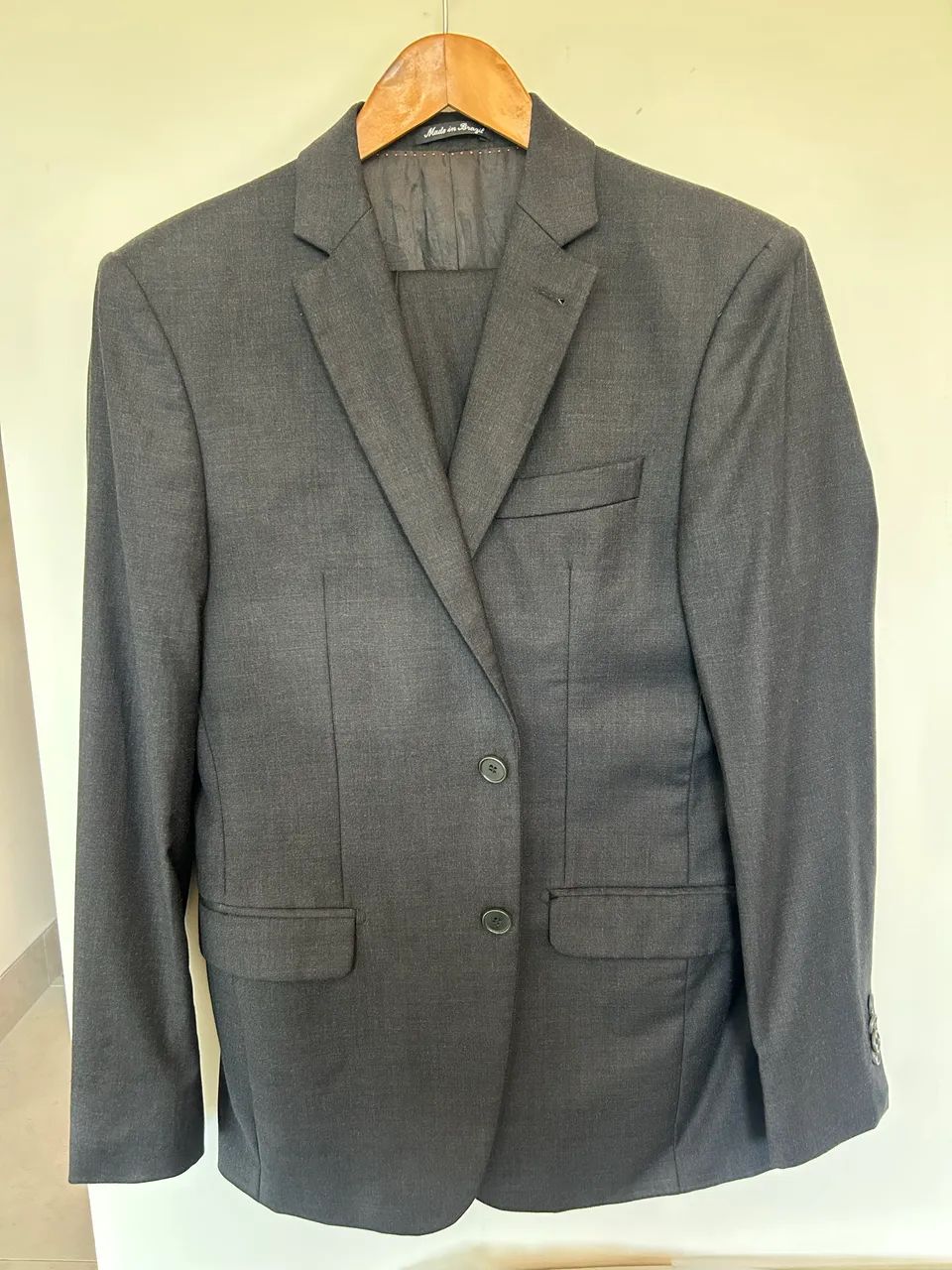 Terno Brooksfiled 120 Cinza Chumbo 48M Slim - Foto 2
