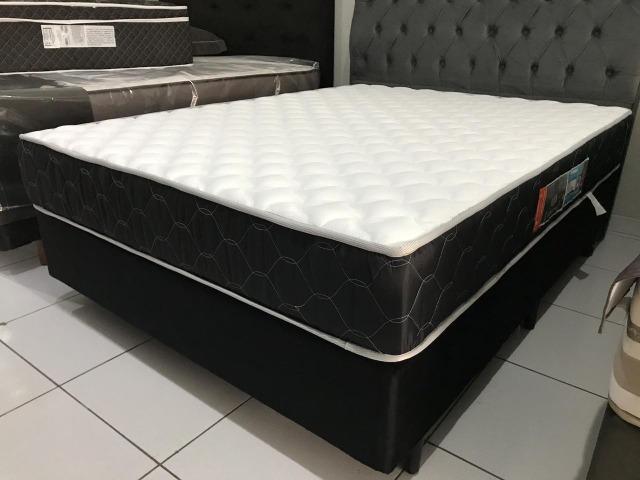 Cama Box Casal Castor Black White Espuma D-33 - Pronta Entrega!