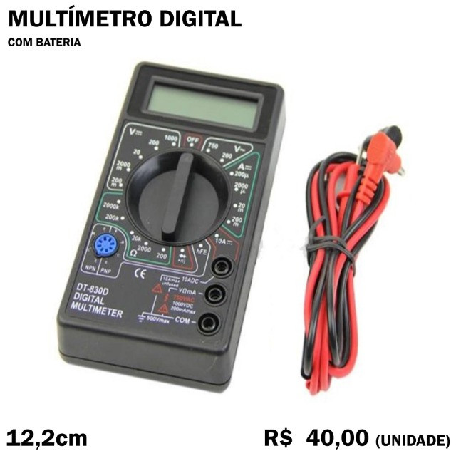 Multímetro Digital com Bateria