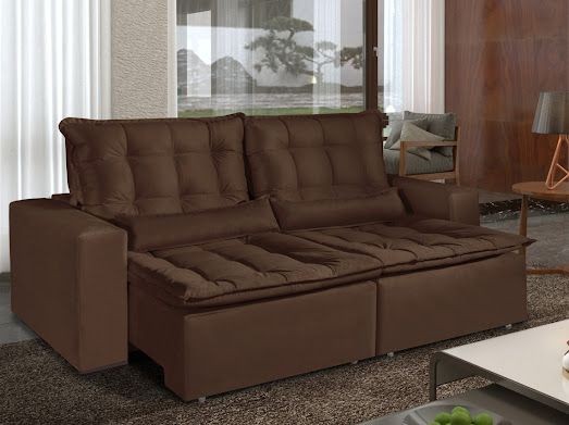 Sala Sofá Retrátil Reclinável 1,95 Cm - Foto 4
