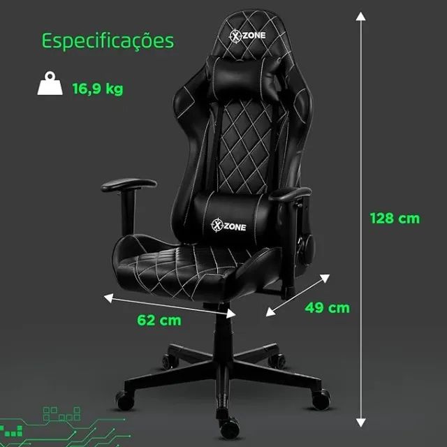 Cadeira Gamer Premium - NOVA, Xzone, Preto - Foto 4