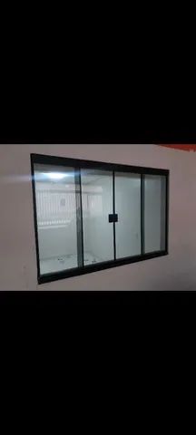Janela 1.50x1.00 blindex verde ou fume completa nova sem uso