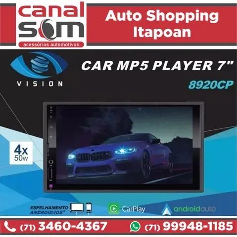 Central Multimídia Mp5 Espelhamento S/ Fio? CarPlay e Android Auto? Na Canal Som Tem!!!
