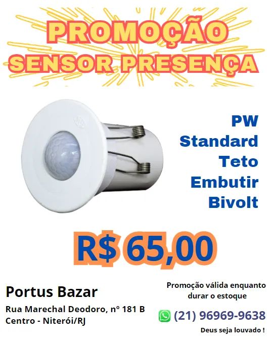 Promoção Sensor Presença embutir PW - Novo