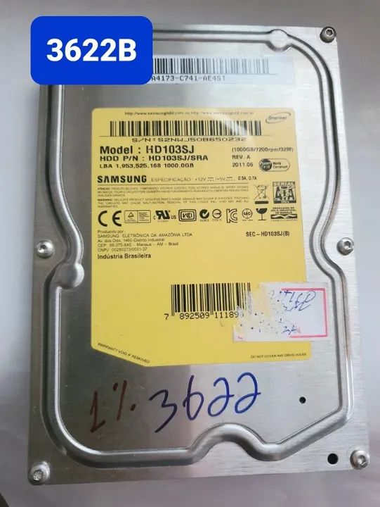 Placa Hd 1 Tb Hd103sj - Cod. 3622b