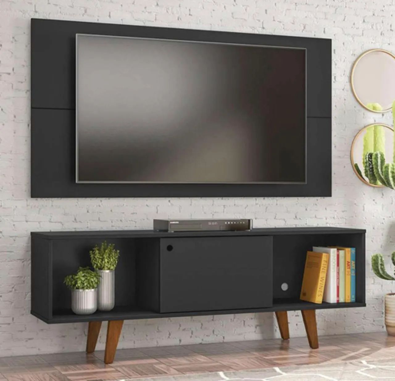 Belíssimo Rack Com Painel Para Tv Até 50 Polegadas, Com Design Moderno