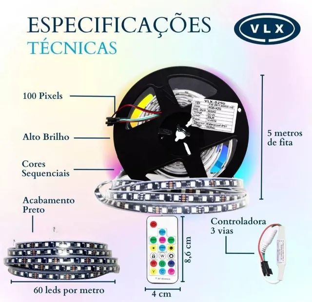fita led ws2811 efeito VU