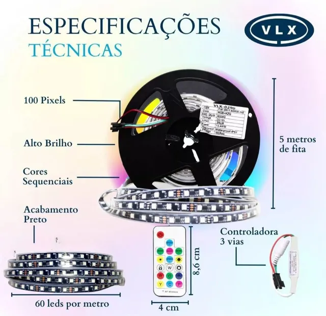fita led ws2811 efeito VU