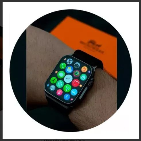 Smartwatch W68+ Ultra Series 8 Nfc Tela 2,02 + pulseira aço inox preta - Foto 6