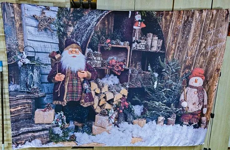 Fundo Fotográfico Tecido - Natal 1,50x2,20 (cód ff43) ***usado somente uma vez*** - Foto 2