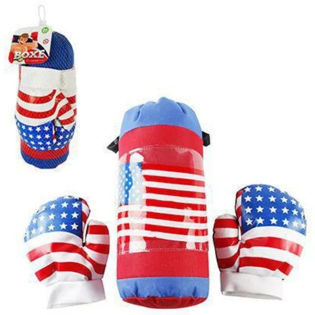 Kit Saco De Pancadas E Luva De Boxe Infantil Usa - Foto 2