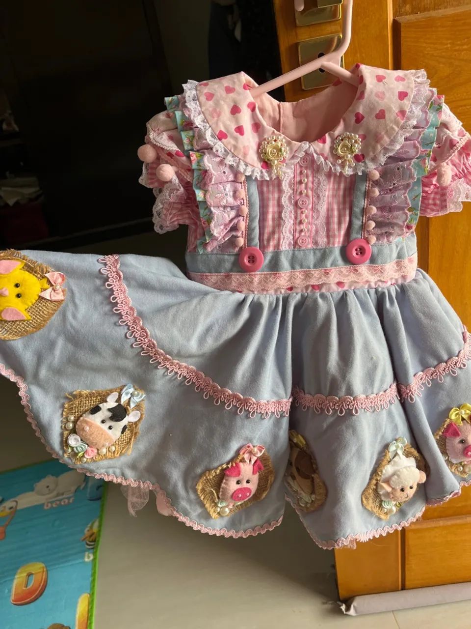 Vestidinho 1 a 2 anos caipira festa junina feito a mão  - Foto 5