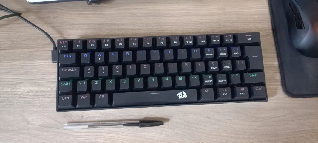 Redragon TECLADO GAMER MECANICO LAKSHMI RAINBOW PRETO SWITCH MARROM ABNT2 - Foto 2