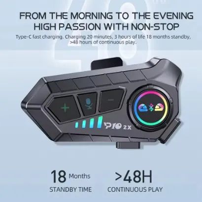 Par Intercomunicador YP10 2x 300m Bluetooth 5.3 Fone Capacete - Foto 5