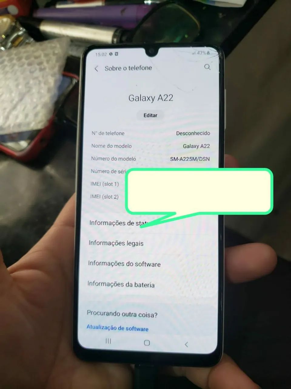 Galaxy a22 sou do grajau e.nao entrego 