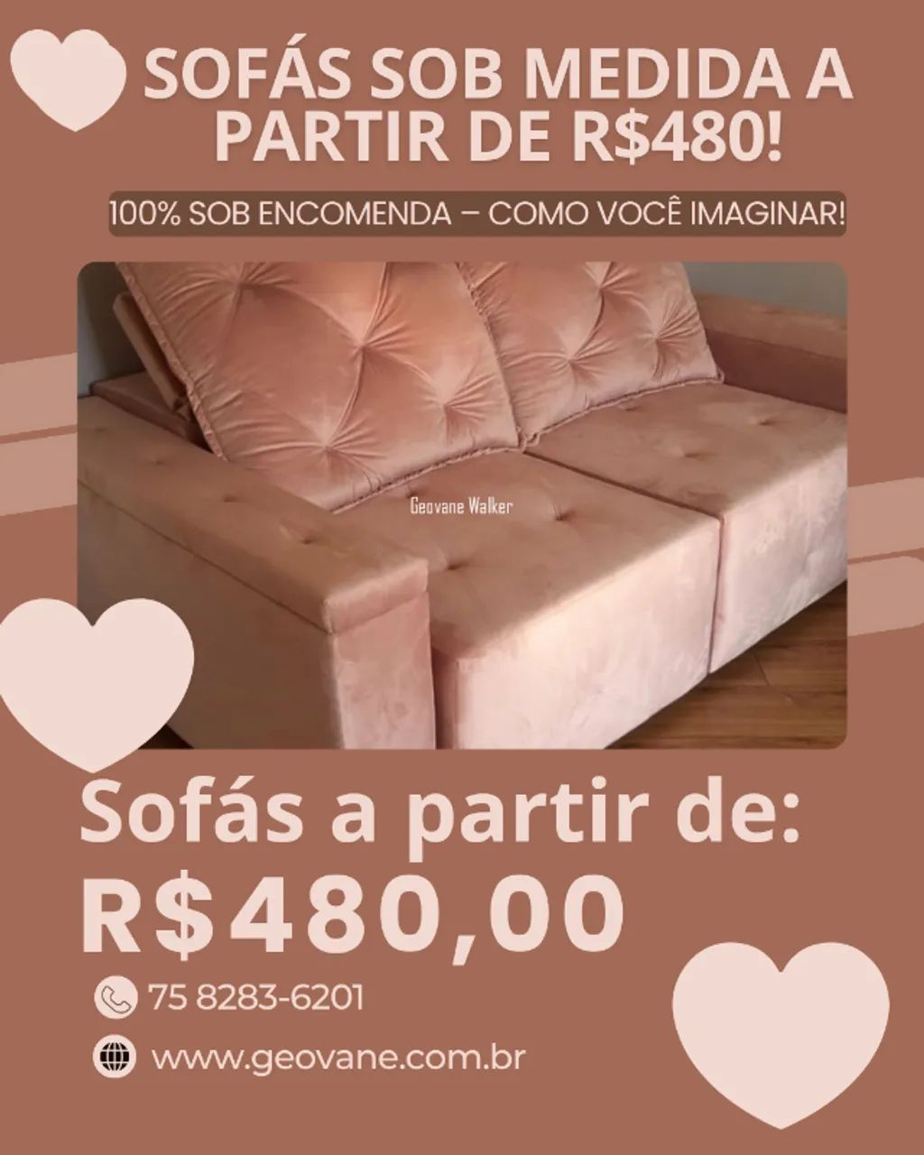 Sofás sob medida, 100% sob encomenda! Crie o sofá dos seus sonhos, com design e conforto ú