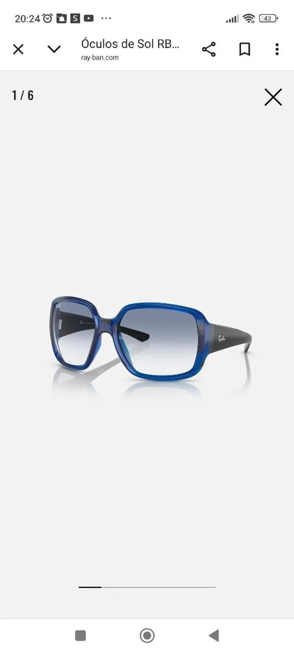 Óculos de Sol Ray-Ban Azul Original 