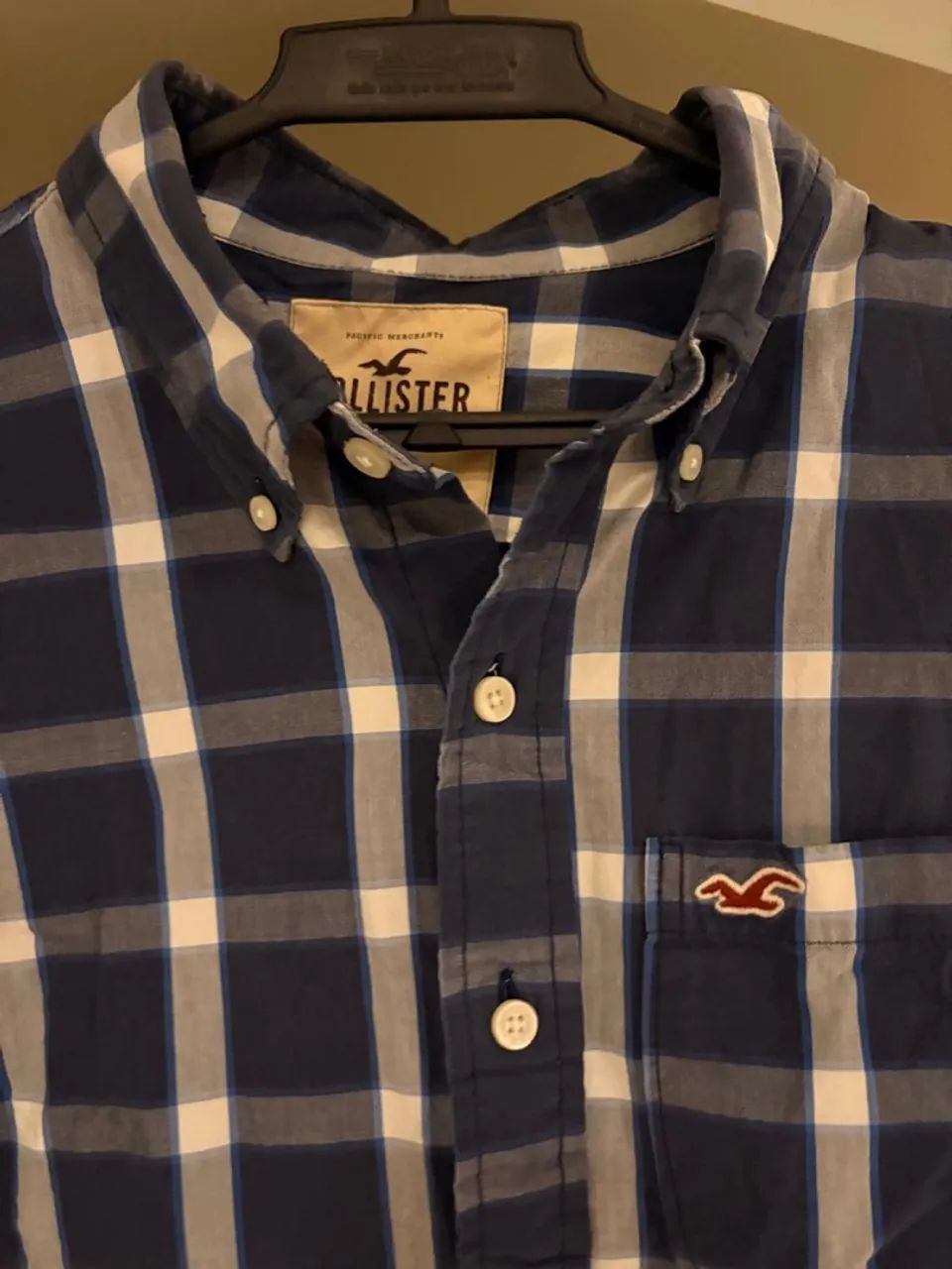 Camisa Xadrez Azul e Branca - Foto 2