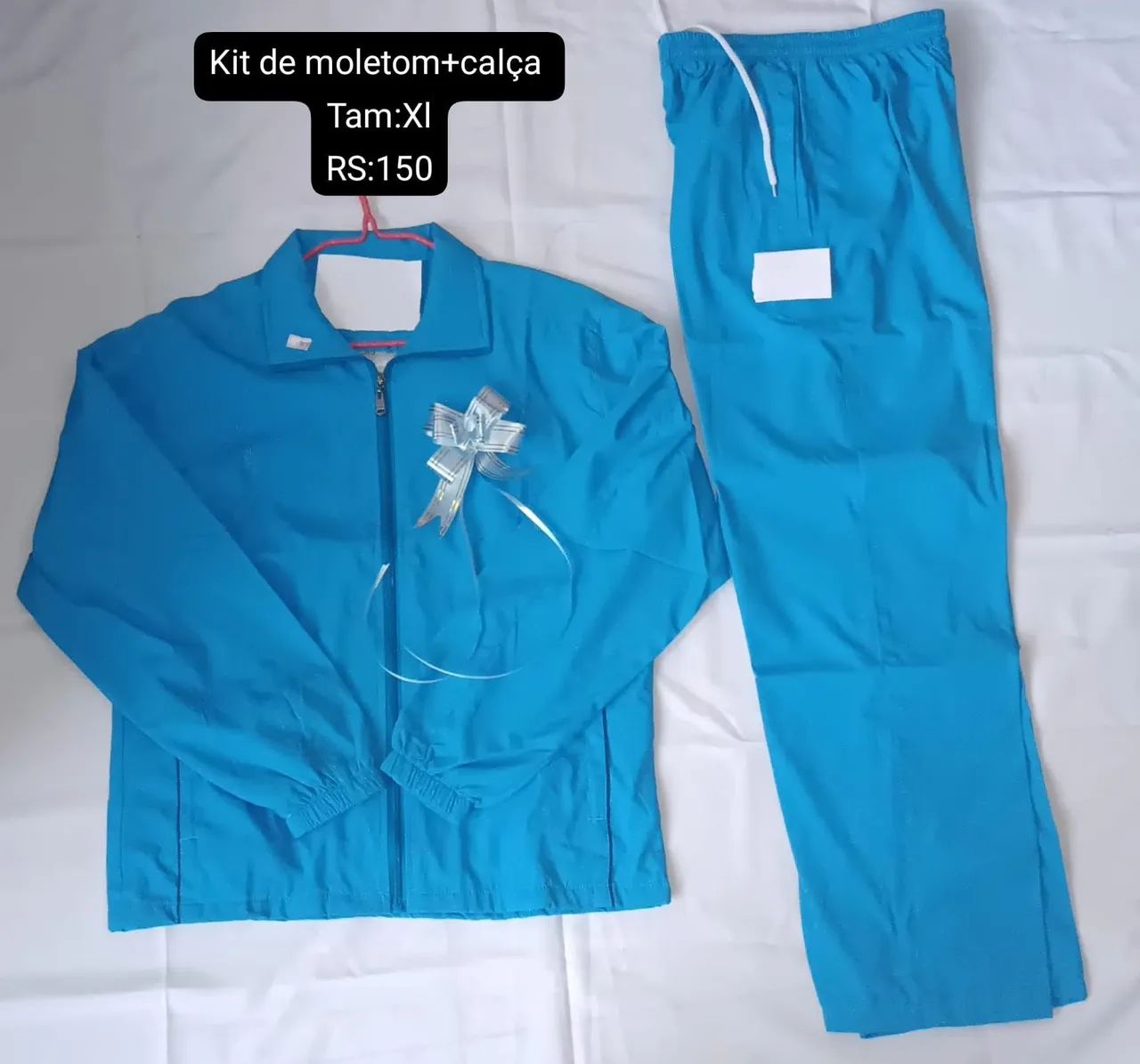 Kit de moletom + calça azul tamanho XI
