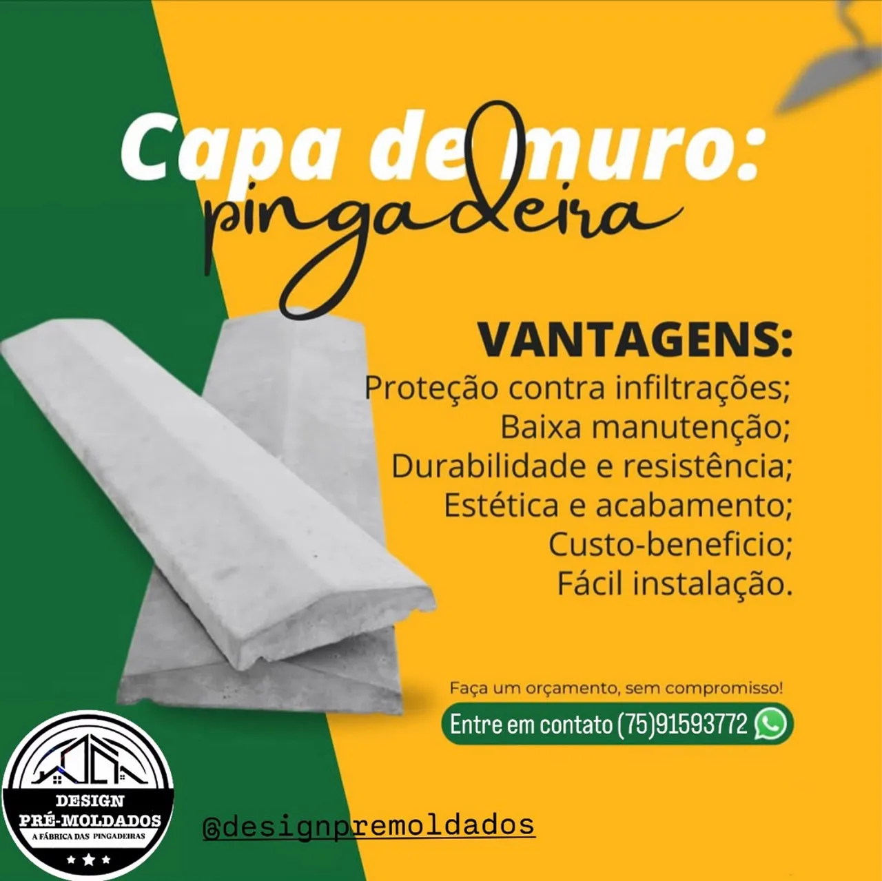 Pingadeira e rufos - Design Pré-Moldados