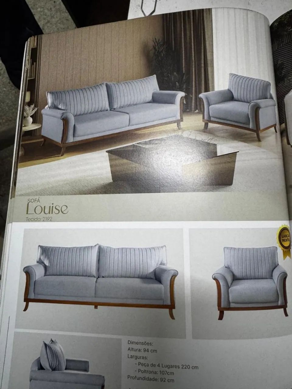 Sofá Louise 4 Lugares e Poltrona Nova Lançamento