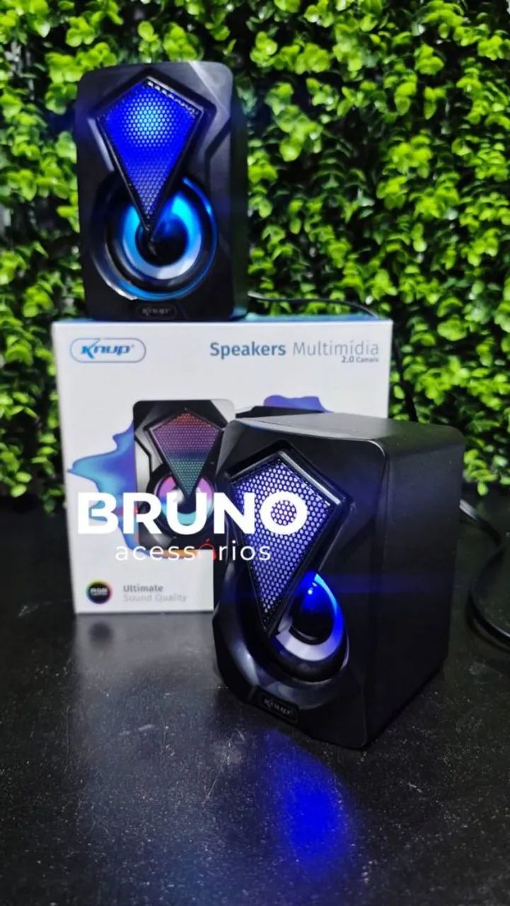 Caixa de Som para Pc com saída Auxiliar e USB <br><br>- Caixa de som com Led RGB - Foto 4