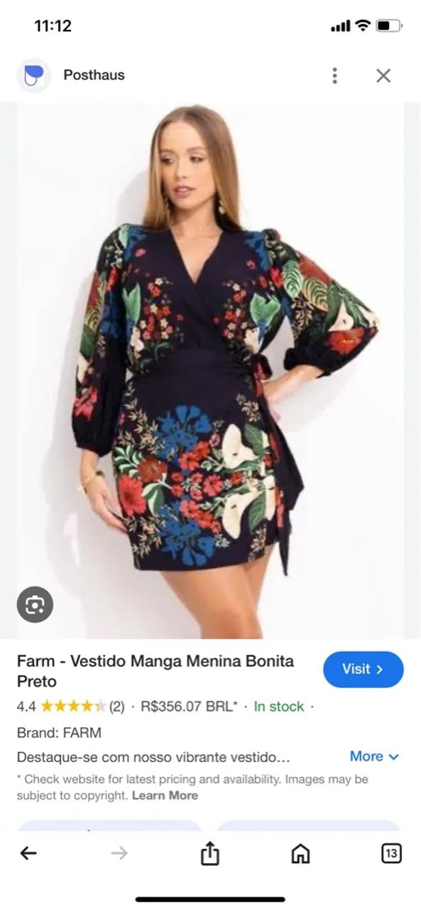 Vestido Farm estampado (negociável ) - Foto 4