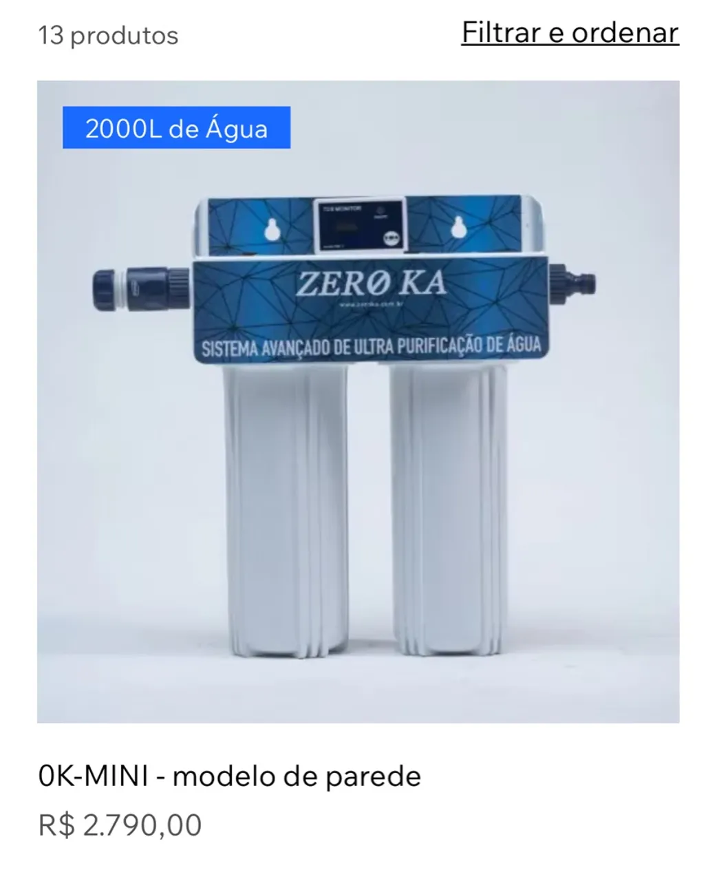 Purificador de Água OK-MINI - Modelo de Parede