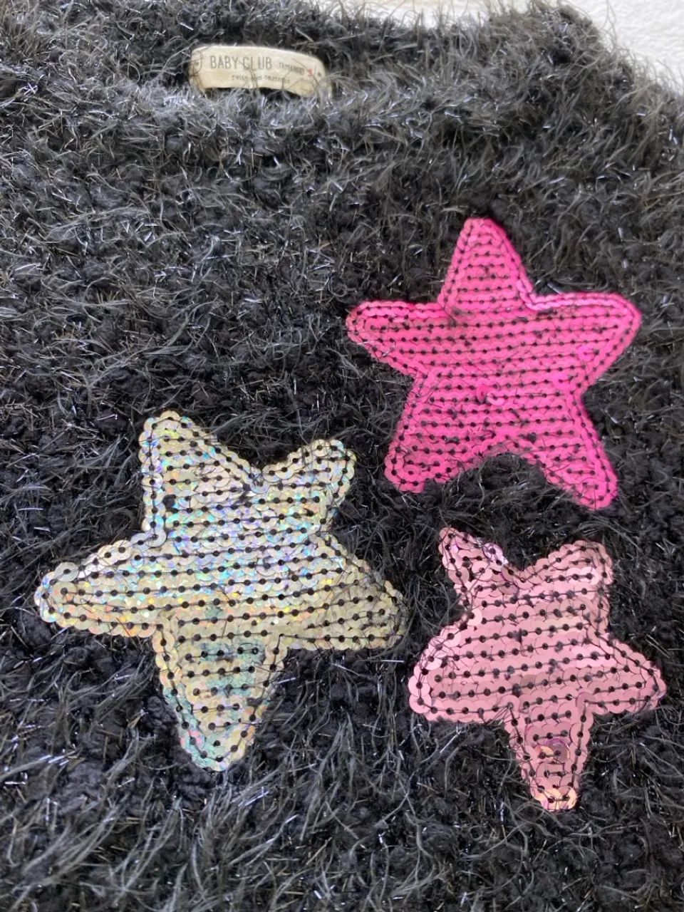 Blusão Preto Pelinho Estrelas  - Foto 2