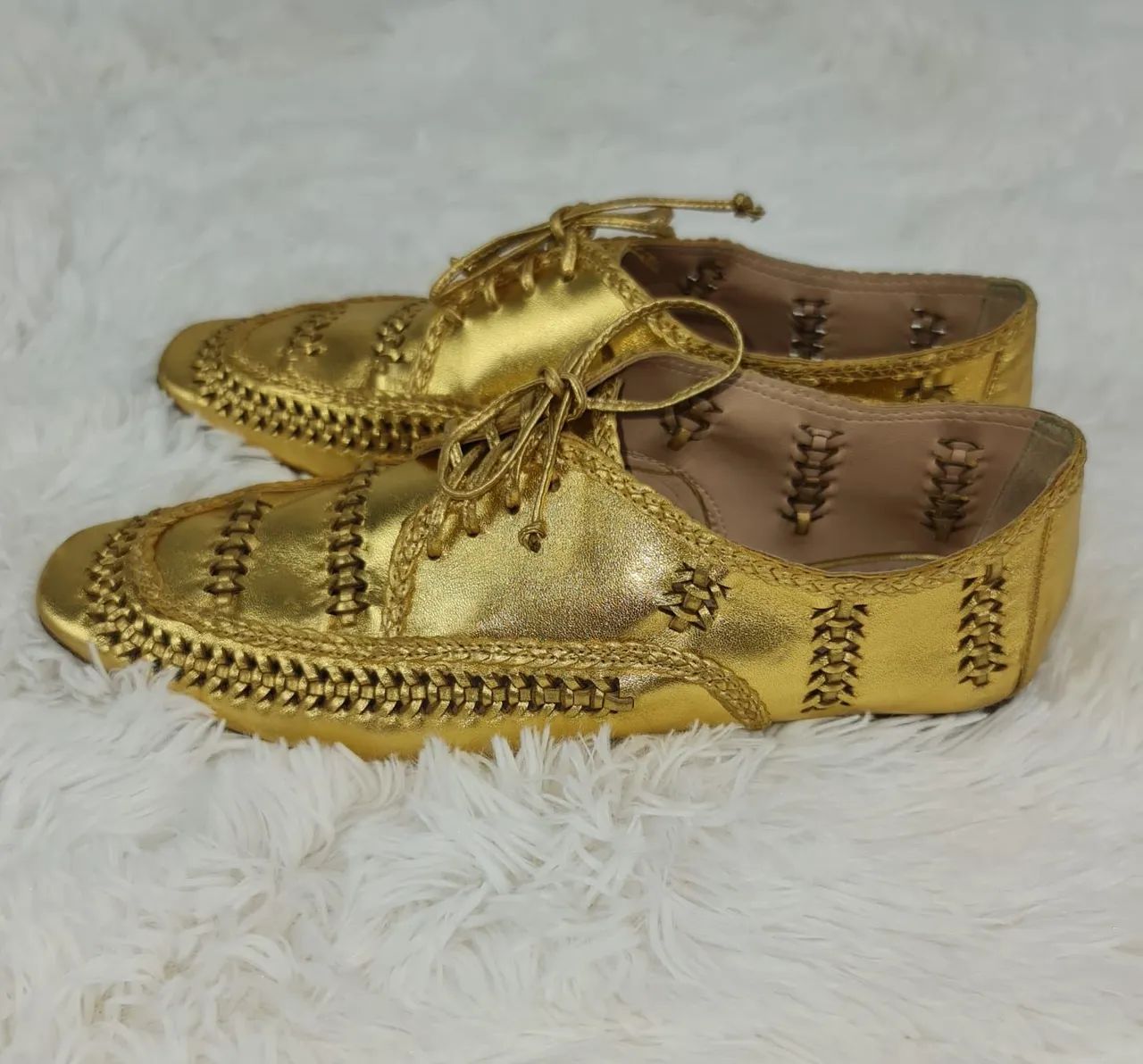 Schutz Sapato Dourado tam 39 - Foto 3