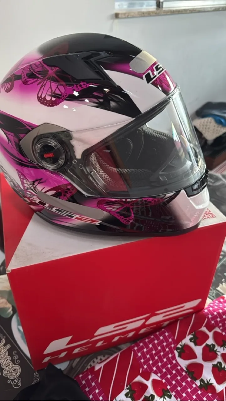 Capacete LS2 Feminino Butterfly Rosa