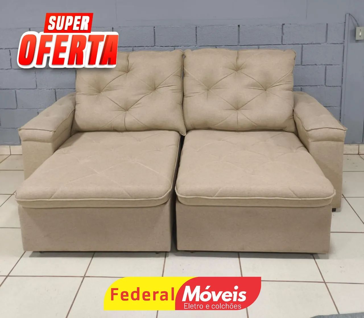 Sofá Retrátil e Reclinável D33 Linho - Super Oferta! - Foto 2