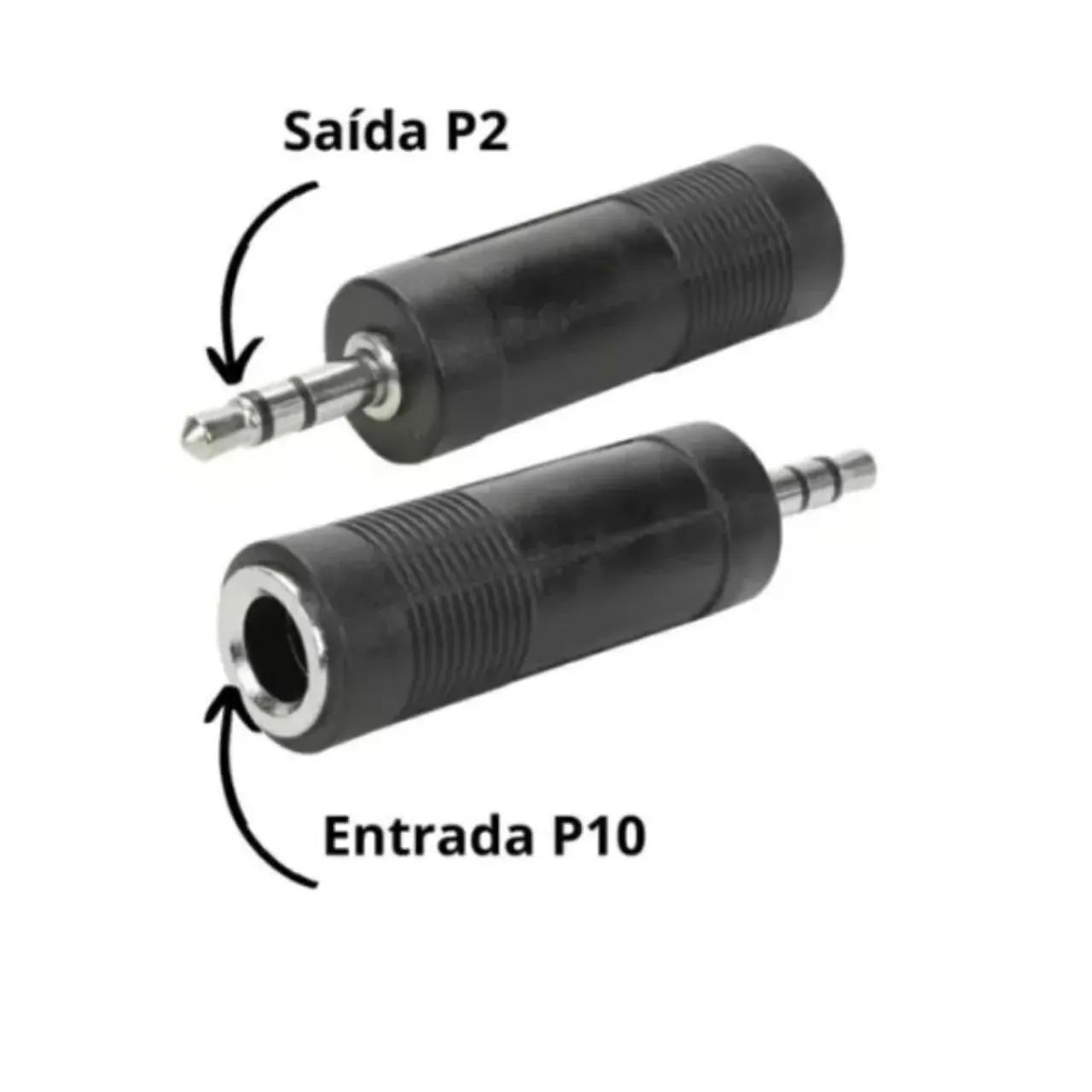 Adaptador P2 Macho para P10 Fêmea 
