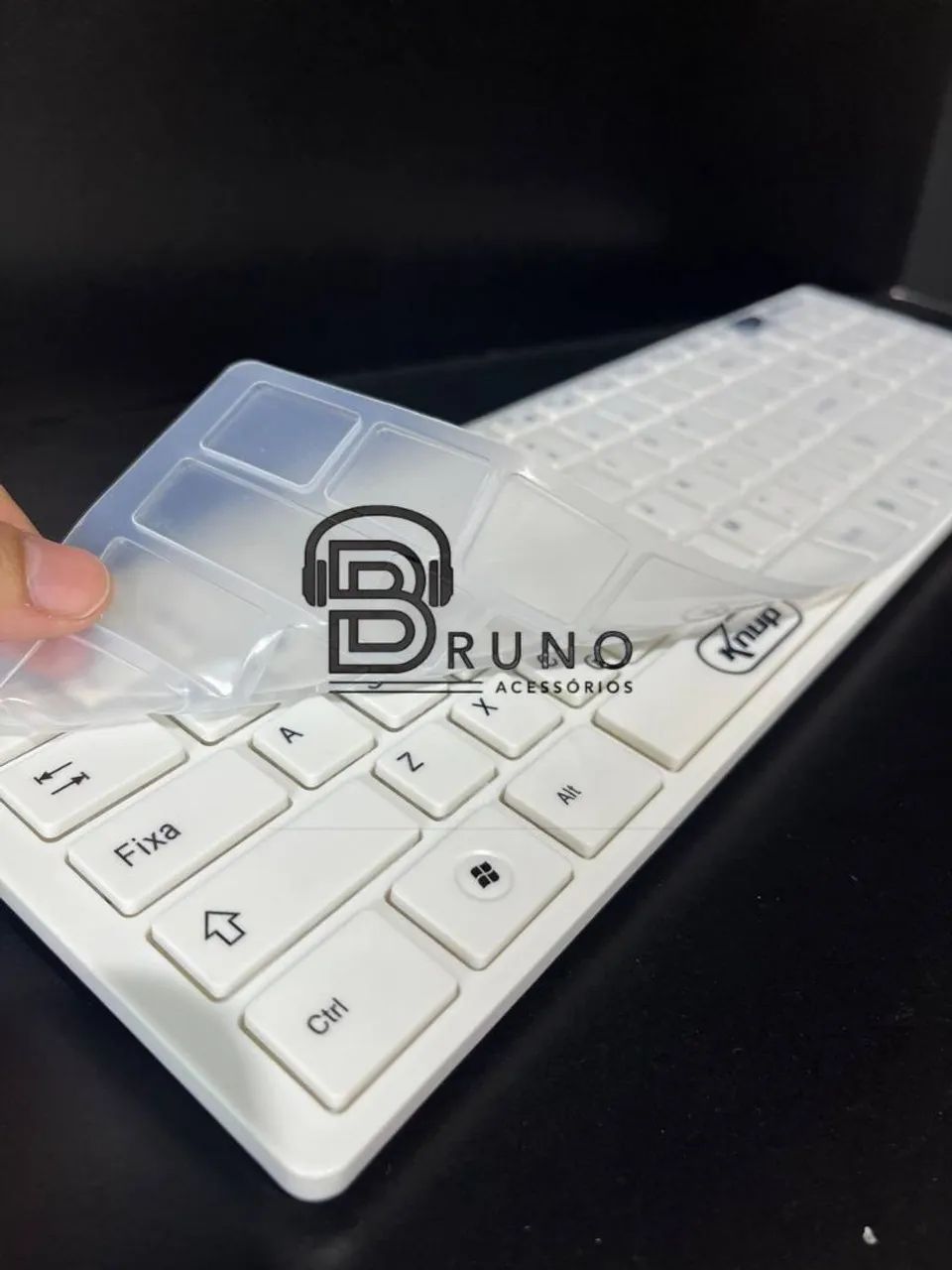 Kit Teclado E Mouse Sem Fio Wireless Branco Slim<br> - Foto 3