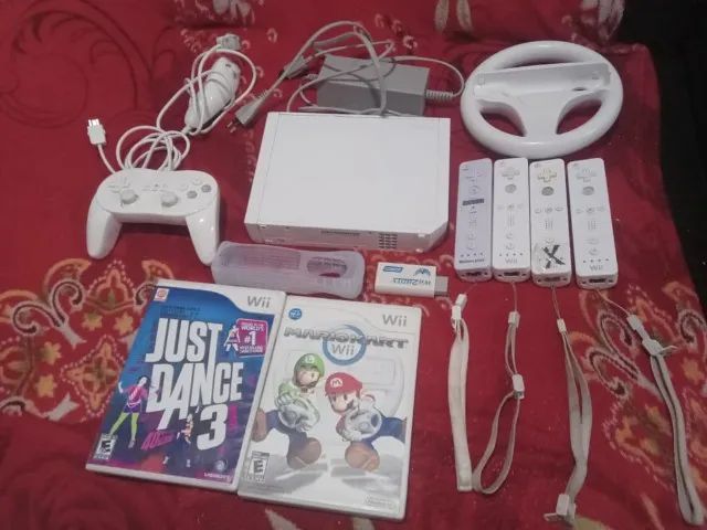 Nintendo Wii Desbloqueado 128GB Mario Kart Just Dance HDMI