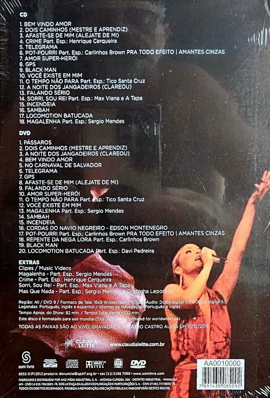CD + DVD Cláudia Leitte - Nega Lora Íntimo. Mais de 38 sucessos