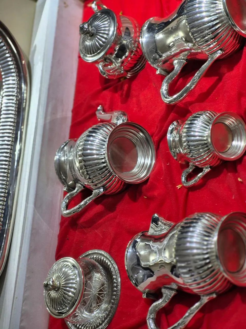 Lindo jogo café/chá espessurada a prata marca Belini - Foto 6